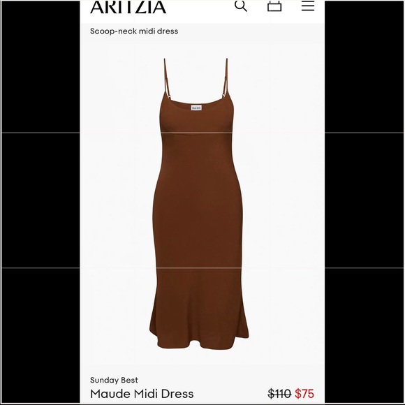 Aritzia Sunday Best Slip Midi Dress NWT - Picture 1 of 3